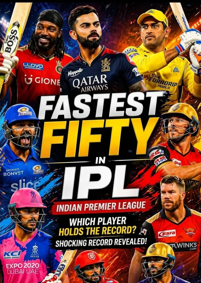 Winbuz IPL batting records insights showing fastest 50s and 100s in IPL history with players hitting explosive shots in high scoring matches