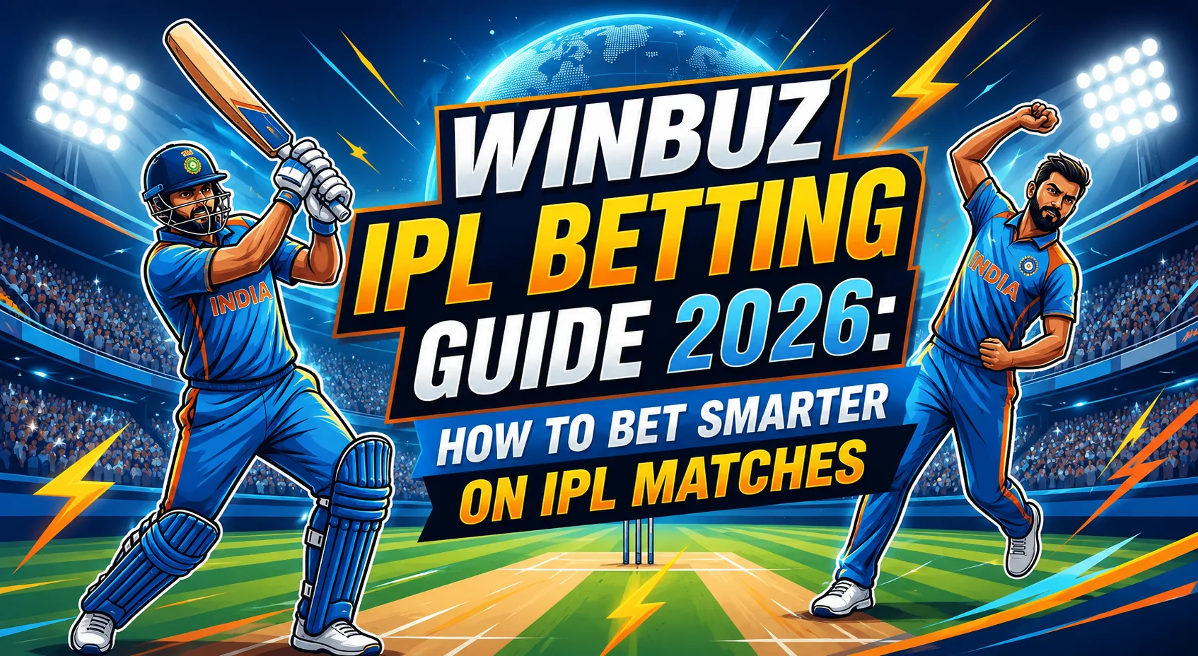 Winbuz IPL Betting Guide 2026 cricket betting banner with IPL players and stadium graphics