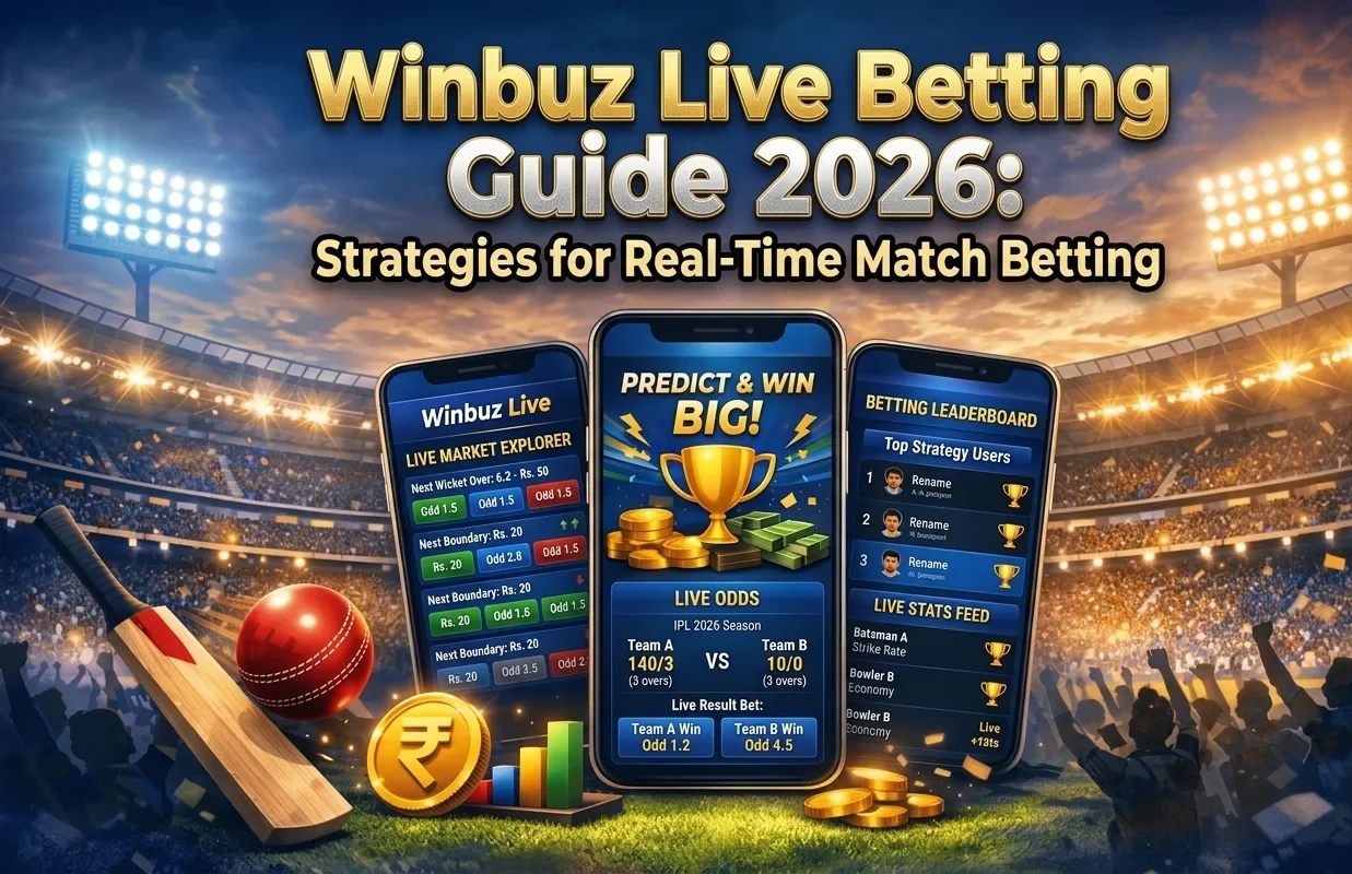 Winbuz Live Betting Guide explaining real-time match betting strategies, live odds movement, momentum analysis, and bankroll management for sports bettors.